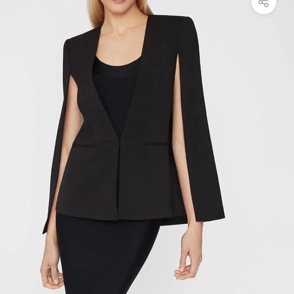 Bcbgmaxazria Black Cape Suit Jacket 